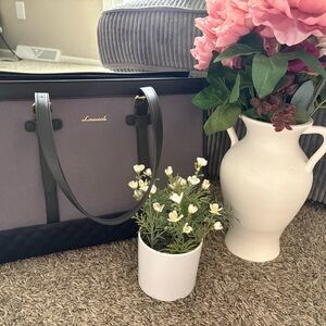 Lovacash Purple and Black Tote with Gold Logo Accent